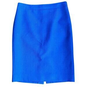 J. Crew No. 2 100% Wool Pencil Skirt Size 4 Royal Blue